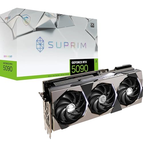 MSI GeForce RTX 5090 32G SUPRIM SOC - Gaming Grafikkarte | 32GB GDDR7 (28Gbps/512-bit), PCIe 5, Boost: 2565 MHz, HDMI 2.1b, DisplayPort 2.1b DLSS 4.5