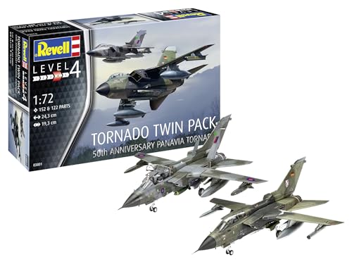 Revell Modellbau, 50th Anniversary Tornado, Bausatz, Maßstab 1:72, 310 Teile, Bastelset ab 12 Jahren, Detailgetreues Modell, Militärflugzeug, Authentische Nachbildung