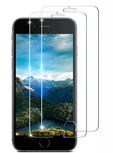 AssKdys Schutzglas für iPhone SE 2022/SE 2020, 2 Stück, 9H Härte, Anti-Bläschen, Anti-Kratzer, Glas, Hartglas, 4.7 Zoll, Kompatibel mit iPhone 8/7/6S/6