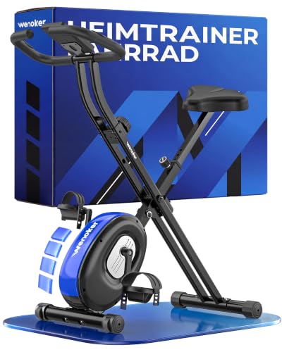 WENOKER Heimtrainer Fahrrad klappbar, Fitness Bike, 16 Stufen, bis 160 kg