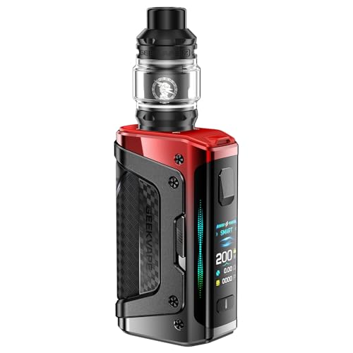 Geekvape Aegis Legend 5 Mod Kit | 200W TC Box Mod (Batterie nicht enthalten) Vape mit Z Sub Ohm Tank 5.5ml Vaper Z Coil Vaporizer Kein Nikotin (Turbo Rot)
