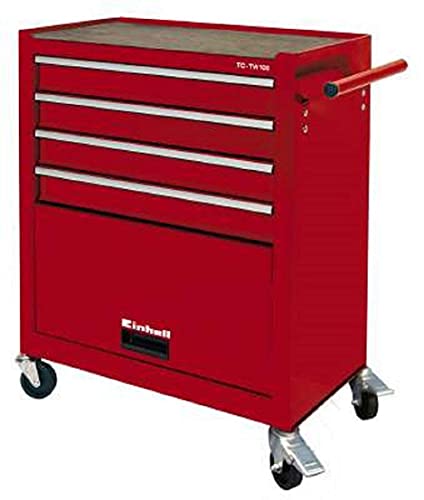 Einhell Werkstattwagen TC-TW 100 (Interlock-System, 4 drehbare Rollen mit Zwei Feststellbremsen, Ablagefach mit Klappe)
