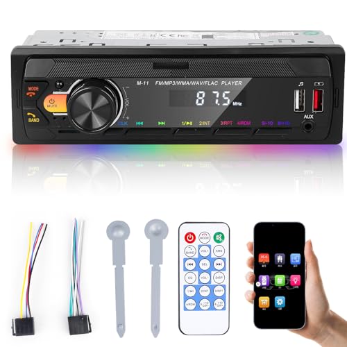 Autoradio Bluetooth, Auto Radio Bluetooth mit Blue Tooth Freisprecheinrichtung 1Din Autoradio mit 2USB/AUX/SD/MP3 Player Fernbedienung, Unterstützung für iOS/Android