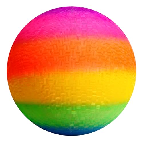 OSDUE PVC Regenbogen Ball,Bouncy Kickball Spielball Mehrfarbig Orange Fußball Softball für Drinnen und Draußen Hinterhofpark Strandspaß im Freien - ohne luftpumpe geliefert Wird (8,6 Zoll)