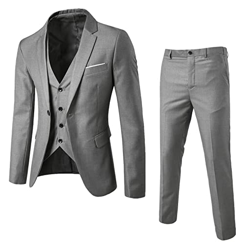 Herren Anzug 3 Teilig Slim Fit Herrenanzug Sakko Weste Hose für Hochzeit Business Regular Fit Anzughose Anzug Weste Smoking für Männer Anzug