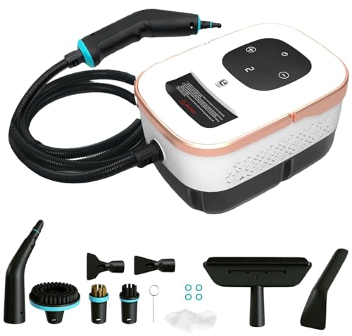 4Bar Handgerät Dampfreiniger für Alles Steam Cleaner Handdampfreiniger Polstermöbel Auto Fenster Profi für Möbel, Sofa, Fliesen, Boden 1500W, 1.25LWassertank, 15 Sekunden Aufheizzeit