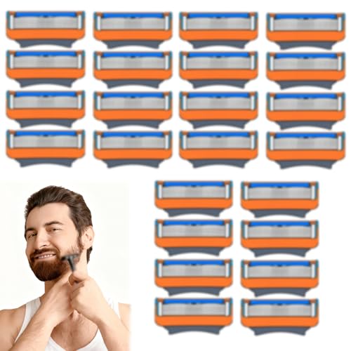 24 Stück Ersatzklingen für fu-si-on 5, Nassrasierer Herren mit 5-fach Klingen, Herren Rasierer Ersatzklingen für Fu-sion-5, Geschenk für Manuelle Rasierklinge