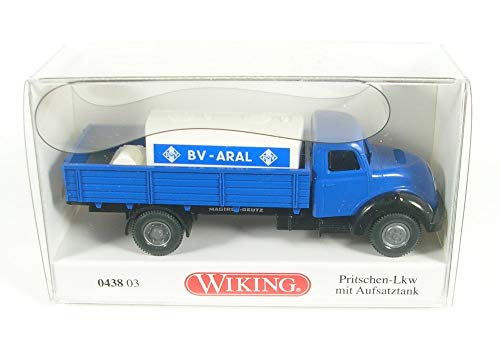 Wiking 043803 Pritschen-LKW m. Aufsatztank (Magirus Sirius) ARAL Spur H0 1:87 Miniaturmodell