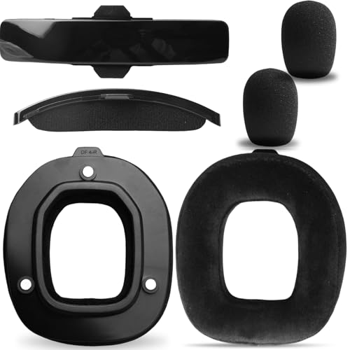A50 Gen 4 Mod Kit: 6-Teiliges Set Enthalten Stirnband Ersatz und Mikrofon-Schaumstoff kompatibel mit Astro A50 Gen 4 Headset, Ohrpolster aus Velour, Ersatz zusätzliche Dicke
