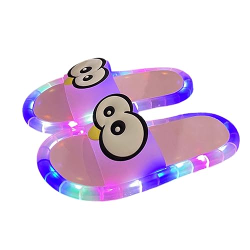 Hausschuhe Für Damen, Led Schuhe Damen: rutschfeste Hausschuhe Platform Sandalen Cartoon Slippers House Shoes Leucht Badeschuhe Drinnen Niedliche Slides Rosa 39