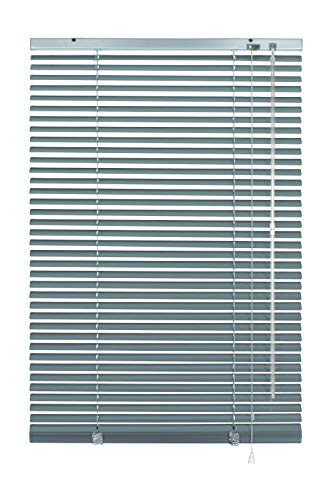 Deco Company Aluminium-Jalousie zum Klemmen, Silber-Blau, 90 x 130 cm