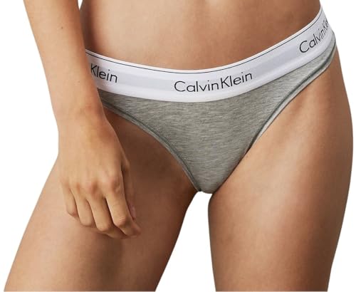 Calvin Klein Damen Brazilian Slip aus Baumwolle mit Stretch, Grau (Grey Heather), M