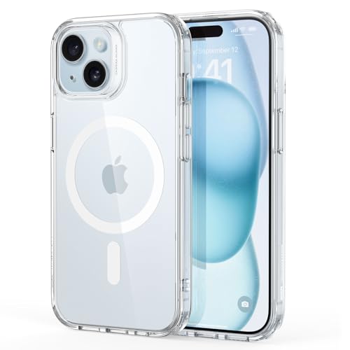 ESR für iPhone 15 Hülle, Kompatibel mit MagSafe, Militärnorm Schutz Magnetisches HandyHülle Case für iPhone 15, Vergilbungsbeständig Kratzfeste Rückseite, Classic Series Schutzhülle, Klar