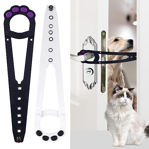 Verstellbarer Katzentürriege,2PCS Pfote geformt Katze Tür Klammer Riegel,Alternative Türschlösser Türstopper für Haustiere Cat Door Holder Latch,für die Vermietung von Katzen in,halten Hunde aus