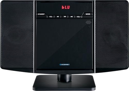 McGrey MCD-60 Vertikal Stereoanlage - Platzsparende Kompakt-HiFi mit CD/MP3-Player, USB-Slot, Bluetooth-Streaming & UKW/MW-Radio - AUX-In, Fernbedienung, 2X 3 Watt RMS - Schwarz