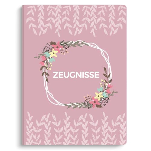 SKYDUE Zeugnismappe A4, Hochwertige Kunststoffmappe Mit 30 Hüllen, Zeugnismappe Für Zeugnisse Zu Archivieren Und Wichtige Dokumente Zu Organisieren(Rosa)