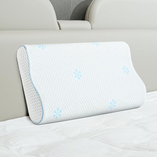 CloudÉtoile Nackenkissen Kopfkissen Memory Foam – Ergonomisches Seitenschläferkissen Nackenstützkissen Memory-Schaum Kissen, Orthopädisches Kissen Viscoschaum Schlafkissen Seitenschläfer 60x35x12cm