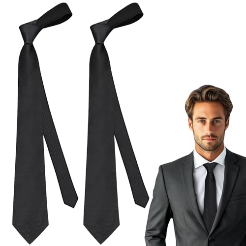 KEYRI 2 PCS Krawatte 6cm Klassisch Skinny Krawatten Solide Farbe