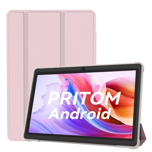 PRITOM 7 inch Tablets Android 15,8GB RAM, 32 GB, (Expandable 1TB),3500 Mah, Tablet PC, Bluetooth,Dual Camera,WiFi, Portable Tablet PC with Pink Case (Rosa)