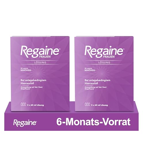 REGAINE Frauen Lösung: Mit 20 mg/ml Minoxidil bei erblich bedingtem Haarausfall, stoppt den erblich bedingten Haarausfall und regt neues Haarwachstum an, 6-Monats-Vorrat, 6 x 60 ml