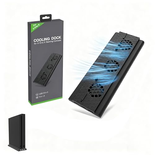 Queen.Y Lüfter für Xbox One X Spielekonsole USB-Ladestation für Vertikale Ladestation