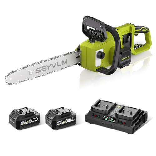 Akku Kettensäge 16 zoll,akku Motorsäge mit 8000mAh,Kettensäge Eektrisch 2-Gang,13.5 m/s Kettengeschwindigkeit, autom Kettenschmierung, 7165 RPM bürstenloser Elektromotor für Baum