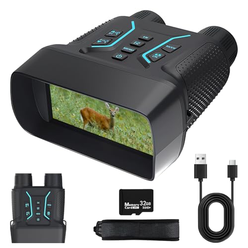 QQJIN Nachtsichtgerät für Erwachsene, 4K UHD Video & 36MP Bild, Militär Nachtsichtgerät mit 32GB TF-Karte, 8X Digitalzoom, 400M Full Dark für Camping, Vogelbeobachtung, Jagd,A