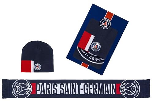 PSG Mütze, Schal-Set, offizielle Kollektion Paris Saint Germain