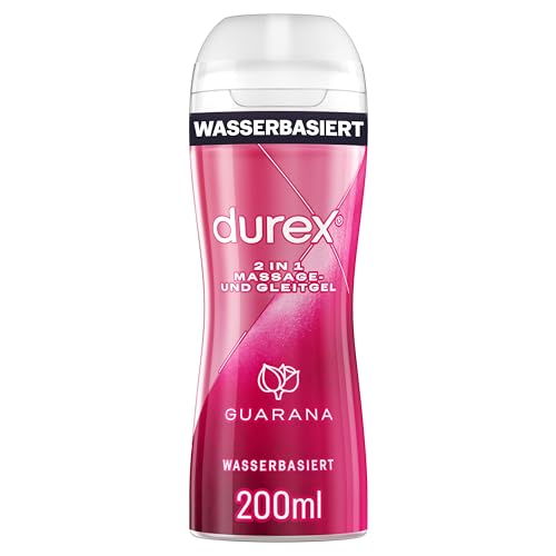 Durex 2 in 1 Massage- und Gleitgel Guarana – Mit geschmeidiger Textur für Ganzkörpermassagen & Intimbereich – 200 ml (1er Pack)