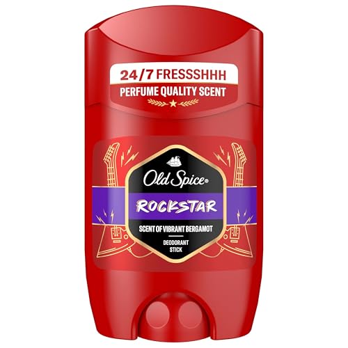 Old Spice Rockstar Deostick 50ml, 24/7 Frischhh bei Täglicher Anwendung, Langanhaltender Duft in Parfumqualität, Schützt vor Gerüchen, Ohne Aluminiumsalze