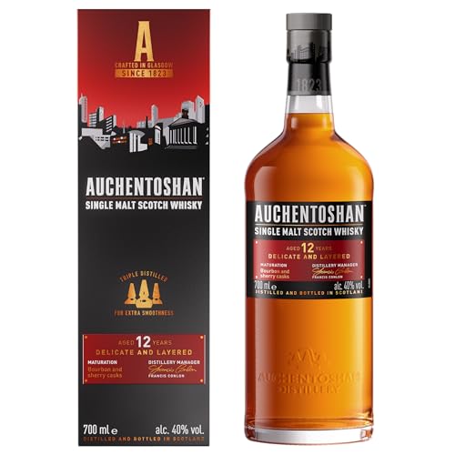 Auchentoshan 12 Jahre | Single Malt Scotch Whisky | mit Geschenkverpackung | Karamellgeschmack und fruchtigen Aromen | 40% Vol | 700ml Einzelflasche