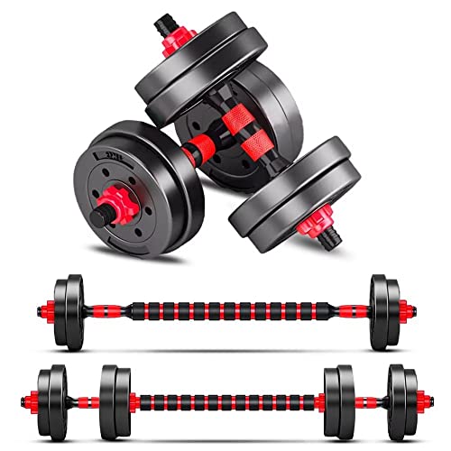 BCBIG hanteln set, Kurzhanteln Verstellbar,2er Kunststoff Hantelset,Kurz Lang Dumbbell,Einstellbar Hantelstangen Kurzhantelset,Weights für Aerobic Fitness Gym Training.10kg(5kg*2)