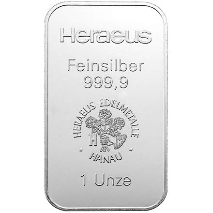 Silberbarren 1 Unze, Heraeus, 31.1g, in Blister Original Verpackung