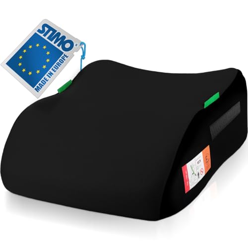 Kindersitzerhöhung Sitzerhöhung ergonomisch Kinder 135-150 cm Auto Sitz ECE R129 Bezug waschbar (Schwarz)