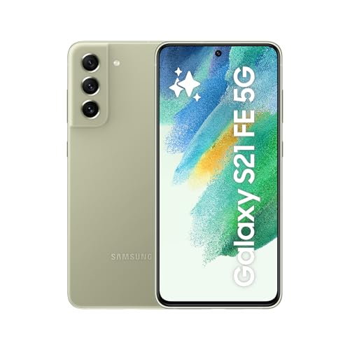 Samsung Galaxy S21 FE 5G, Android Smartphone, 6,4 Zoll Dynamic AMOLED Display, 4.500 mAh Akku, 128 GB/6 GB RAM, Handy in Olive inkl. 36 Monate Herstellergarantie [Exklusiv bei Amazon]