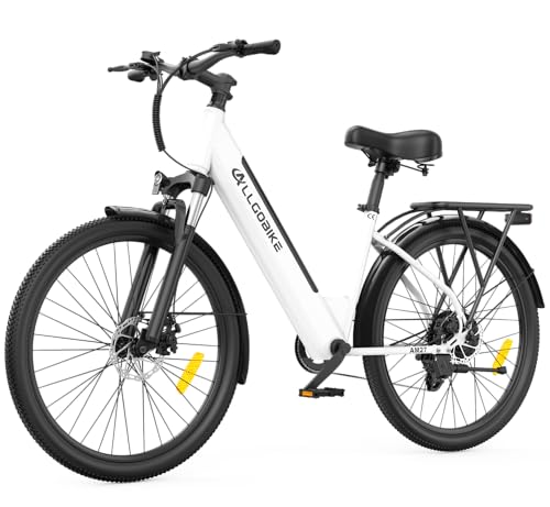CHEEVALRY AM27 Elektrofahrrad 27,5 Zoll E-Bike für Damen und Herren 250W Motor 36V 15Ah Akku 25 km/h 7-Gang-Schaltung 3 Unterstützungsstufen Scheibenbremsen LED-Beleuchtung (DE-AM27-Weiß)