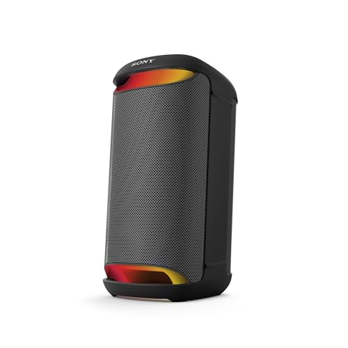Sony SRS-XV500 - Kabelloser Bluetooth-Partylautsprecher mit kraftvollem Sound und MEGA BASS - 25 Stunden Akkulaufzeit, tragbar, LED-Beleuchtung, Party Connect, IPX4, Karaoke-Mikrofoneingänge - Schwarz