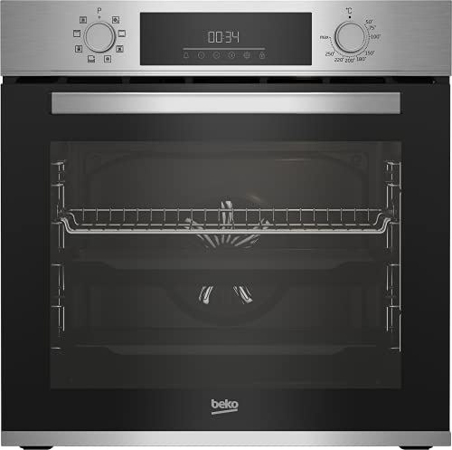 Beko Einbau-Backofen BBIM12300X, b300, 60 cm Backofen, 72 l Volumen, Dampfreinigung SteamShine, 8 Heizarten, AeroPerfect für gleichmäßiges Backen, Multifunktionsofen