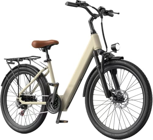 Eleglide Elektrofahrrad 24 Zoll, Motor 250 W, E-Cityrad 7 Gänge, E-Bike für Erwachsene mit Akku 36 V 13 Ah, LCD-Display E-Bike für Damen,25 km/h, Maximale Belastung 150 kg, Unisex E-Bike Model