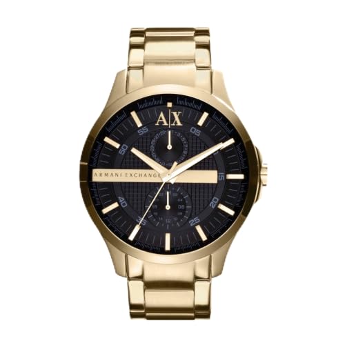 Armani Exchange Watch For Men, Quarz-Multifunktionswerk und 44mm Gehäusegröße mit Edelstahlarmband
