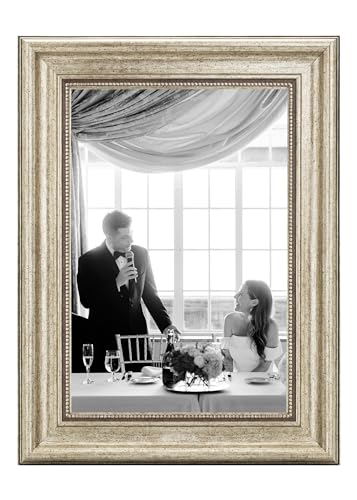 CABBEL Bilderrahmen A4 21x30 cm Silber – Barock Vintage Rahmen im Antik-Look mit bruchsicherem Acrylglas – Für Poster, Fotos & Urkunden – Elegant & dekorativ für Wohnzimmer, Büro oder Galerie