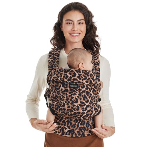 Momcozy Babytrage – Baby Carrier für Kleinkind (3-20 kg) · Ohne Einsätze · Ergonomische M-Trage · X-Rücken · Leicht & Luftdurchlässig, Leopard