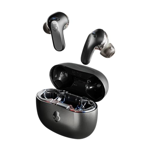 Skullcandy Rail ANC In-Ear Wireless-Kopfhörer mit Noise Cancelling, 27 Std. Akkulaufzeit, Mikro, kompatibel mit iPhone, Android und Bluetooth-Geräten - Schwarz