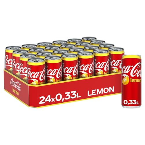 Coca-Cola Lemon - fruchtiges Erfrischungsgetränk mit Zitronen-Geschmack - koffeinhaltiger Softdrink in Einweg Dosen (24x 330ml)