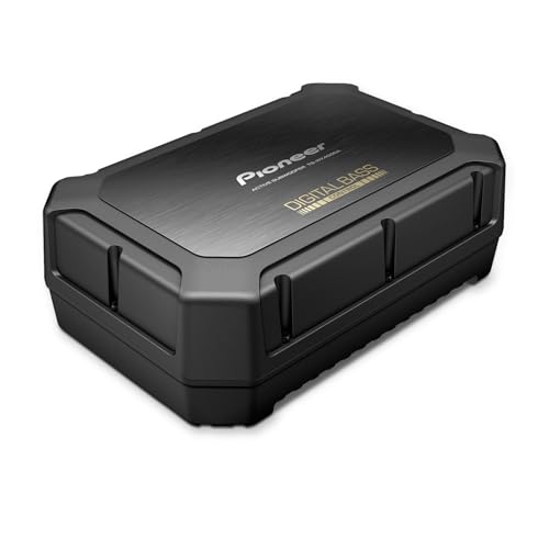 PIONEER TS-WX400DA Class-D Aktivsubwoofer mit digitaler Bassregelung für tiefedynamische Bässe (250 W), 2 frei wählbare Bassmodi, schwarz, 300 x 100 x 200 mm