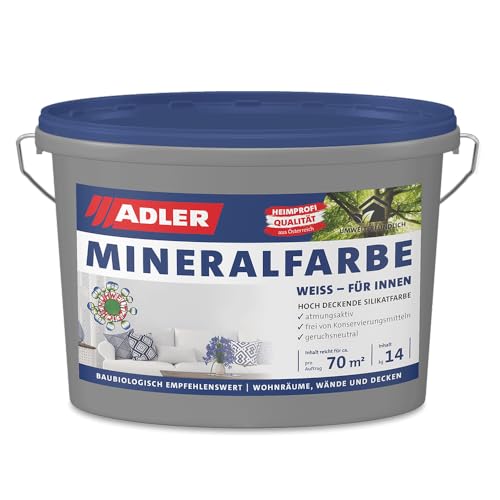 ADLER Mineralfarbe Weiß, Wandfarbe für innen, 4 kg