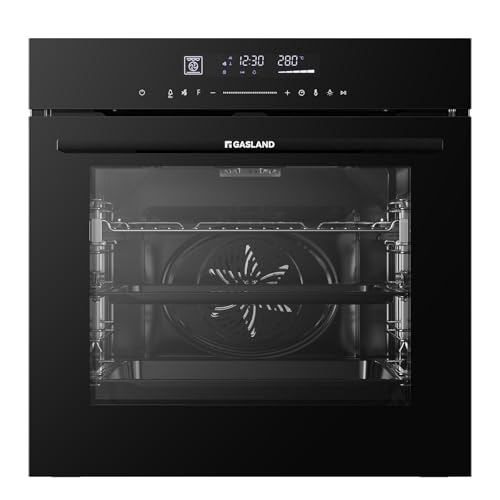 GASLAND ES616321TGB Einbaubackofen 74L, Air Fry, Schnellaufheizung, Full-Touch LED-Display, Wasserdampf-Reinigung, Soft Open & Close, Teleskopauszug, EasyClean-Rückwand, Schwarz