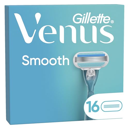 Gillette Venus Smooth Damen Rasierklingen, 16 ORIGINAL Ersatzklingen für Nassrasierer für eine Glatte Rasur, Kompatibel mit Gillette Venus Smooth Damenrasierer