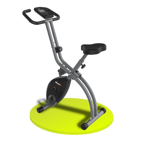 ATIVAFIT 3-in-1 Heimtrainer Fahrrad klappbar Zuhause magnetisch angetrieben Hometrainer Fahrrad mit Handpulsmessung & LCD Monitor Fitnessgeräte für Zuhause platzsparend ideal für Sportler (Grau)
