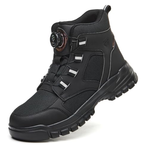 COOU Sicherheitsstiefel Herren Damen Atmungsaktiv Arbeitsschuhe Hoch Leicht